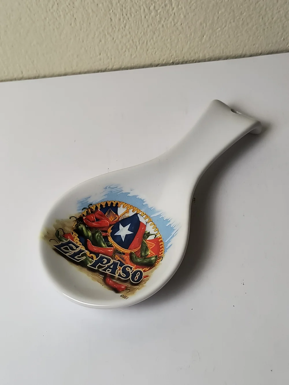 El Paso Ceramic Spoon Rest with Southwestern Emblem
